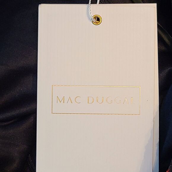 New Mac Duggal 20474 Black Sequin/Embroidered  Embellished A Line Dress (22W) - Picture 12 of 16